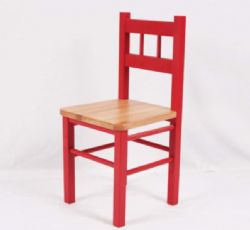 2 CHAISES POUR ENFANT EN BOIS - ROUGE
